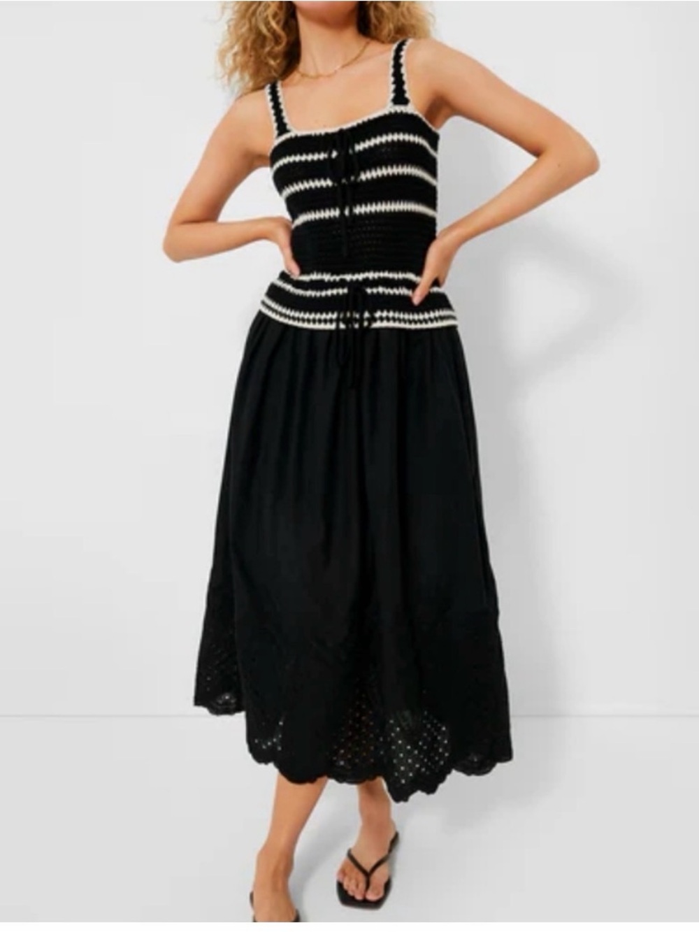 En Saison Black and White Maxi Dress